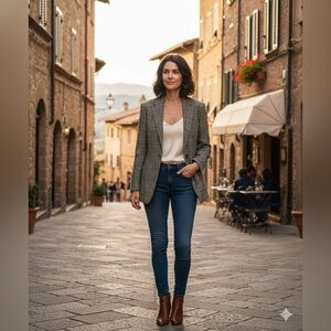 Todd Snyder Houndstooth Blazer in Black and Cream